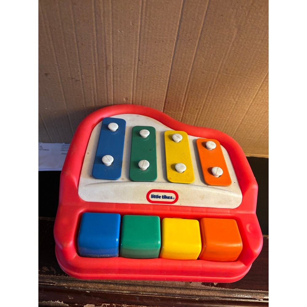 Little Tikes Preschool Xylophone/Piano Music Toy w/ Rolling Blocks, Red/White